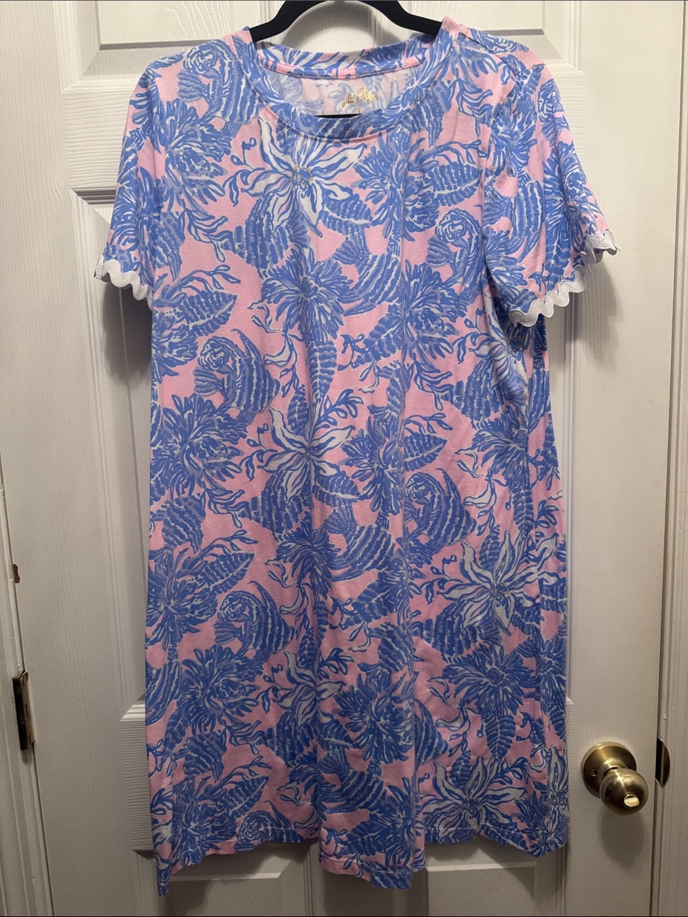 Lilly Pulitzer Pink and Blue Floral dress size large